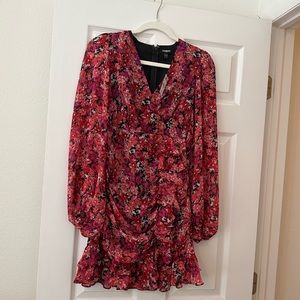 Express floral long sleeve dress XXS NWT